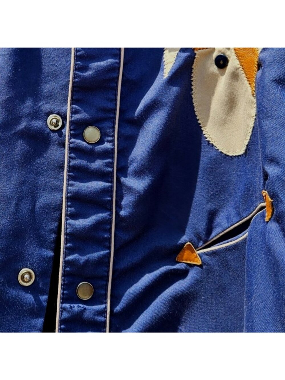 Vintage Custer 70s Western Cowboy Shirt Horse Head Applique Snap Men's M - Picture 9 of 13